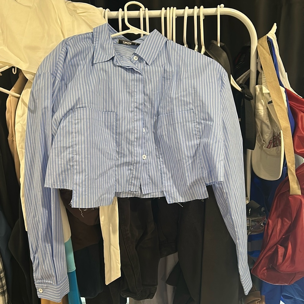 Cropped business collared shirt